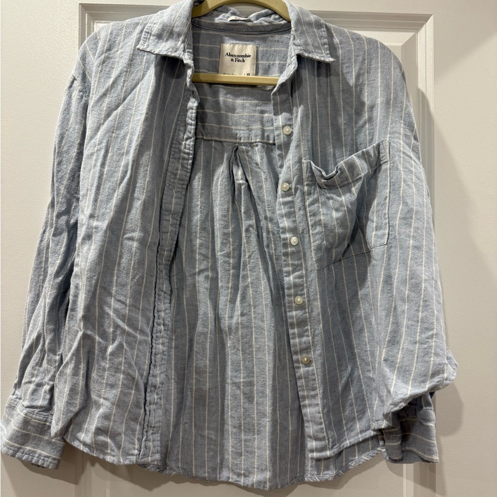 Abercrombie & Fitch Light Blue Striped Shirt